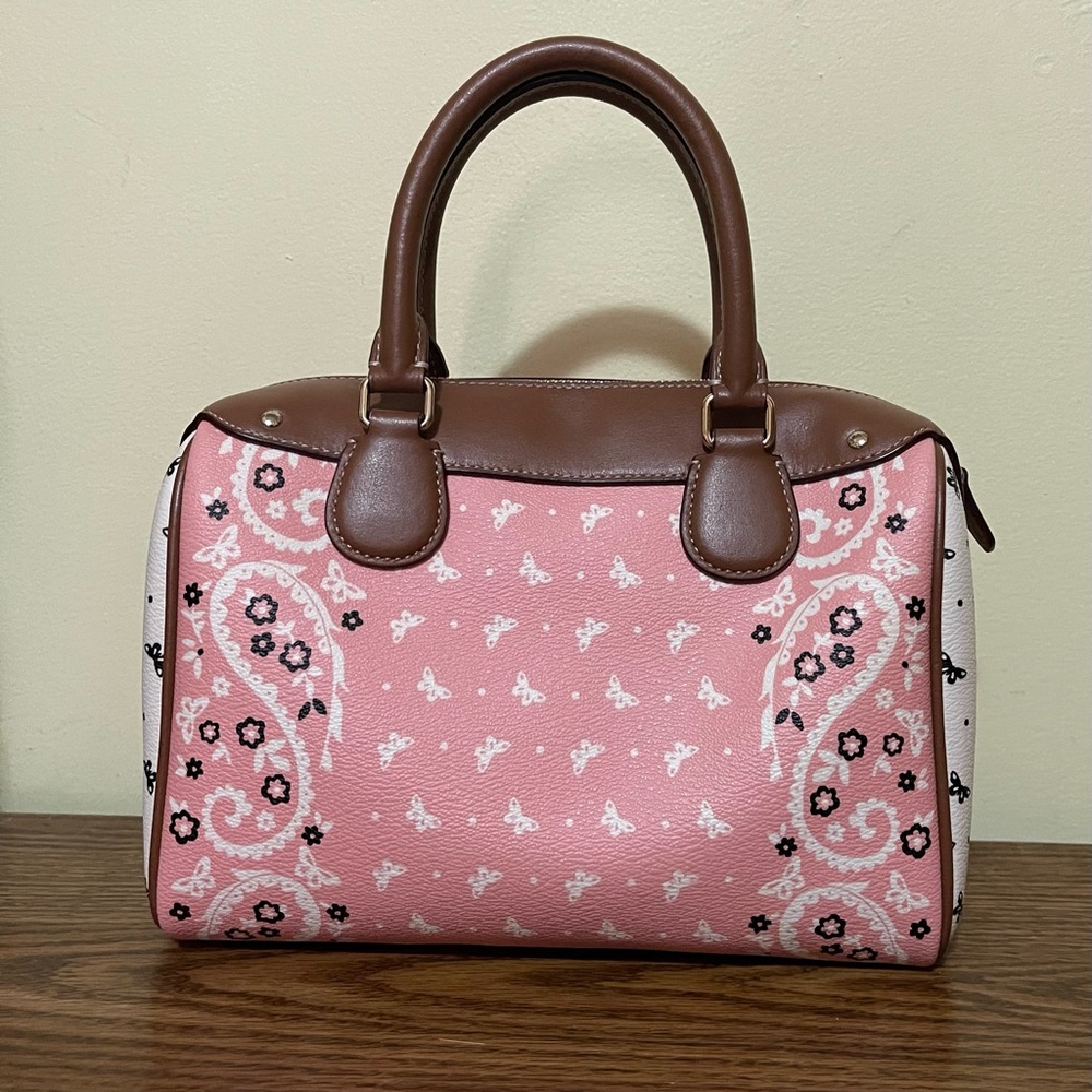 Coach Butterfly Bandana Print Bennett Satchel - Picture 10 of 14